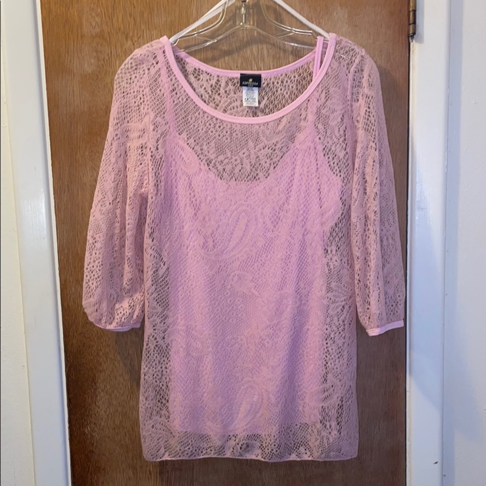 Pink Lace Camisole Top